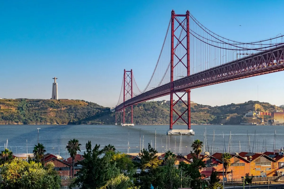 Yellow tram and the hills of Lisbon